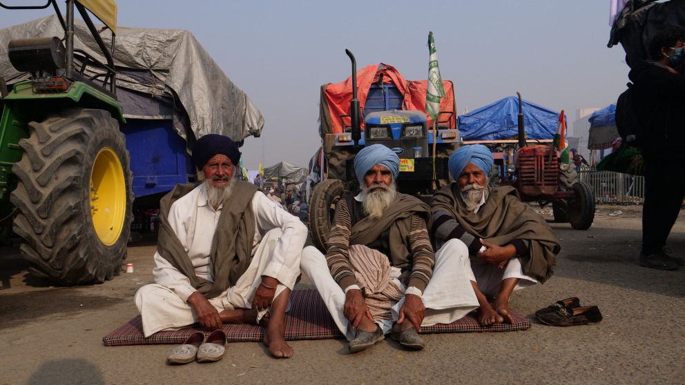 Bauernproteste in Neu-Delhi. 